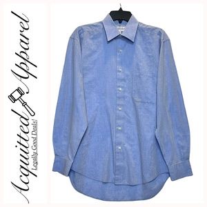 Monsieur by Givenchy Blue Check Men's Casual Dress Shirt